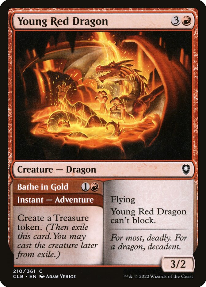Young Red Dragon // Bathe in Gold (210) - Commander Legends: Battle for Baldur's Gate (CLB)