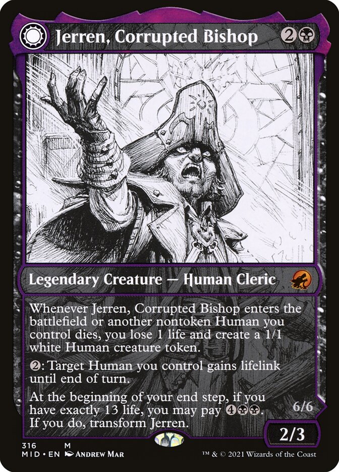 Jerren, Corrupted Bishop // Ormendahl, the Corrupter (316) - Innistrad: Midnight Hunt (MID)