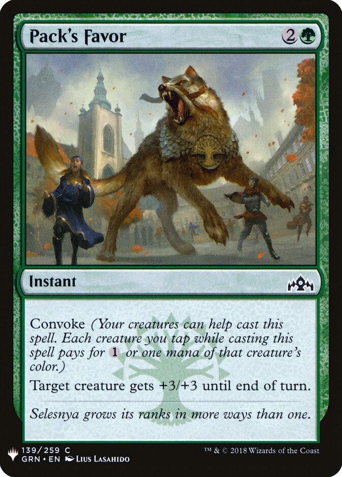 Pack's Favor (GRN-139) - The List (PLST)