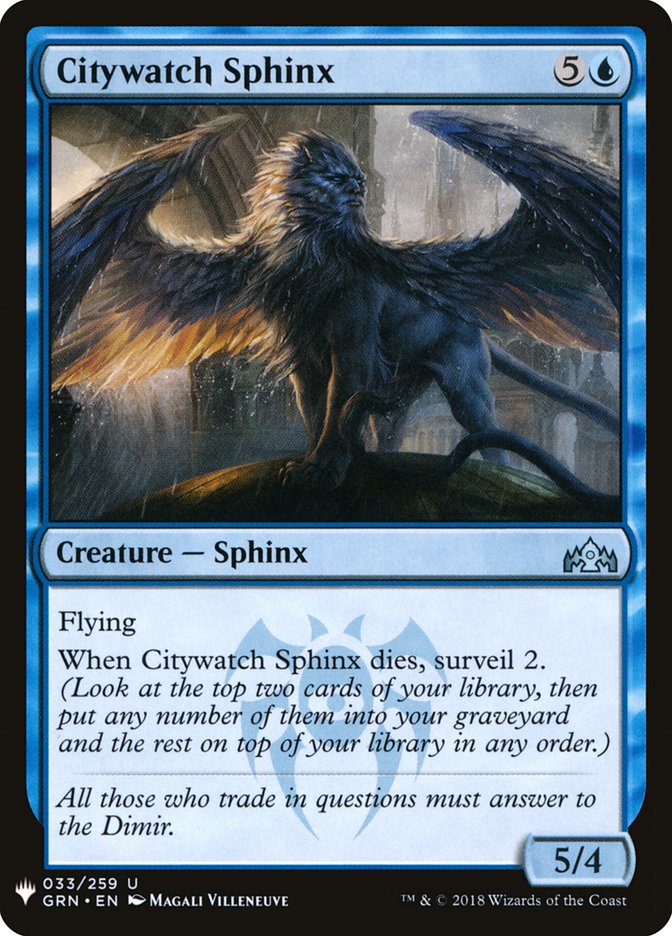 Citywatch Sphinx - The List (PLST)