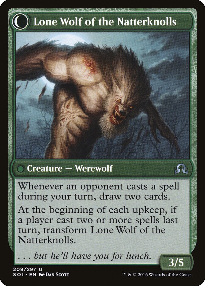 Hermit of the Natterknolls // Lone Wolf of the Natterknolls (209) - Shadows over Innistrad (SOI)