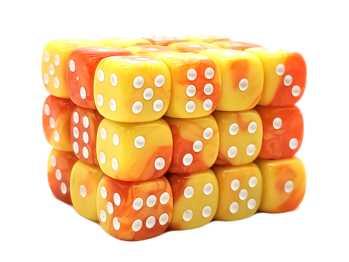 Old School 36ct 12mm D6 Dice Set: Vorpal - Yellow & Orange
