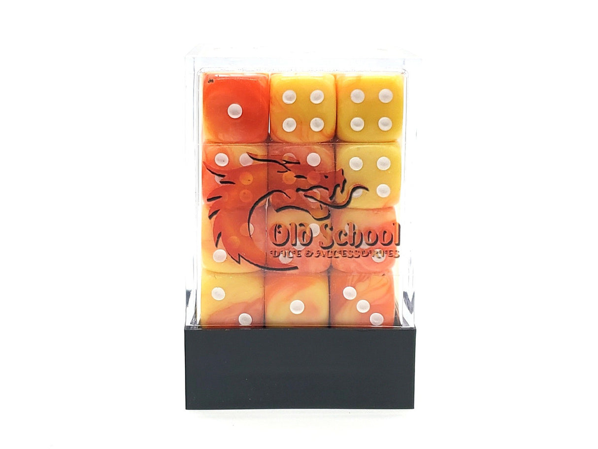 Old School 36ct 12mm D6 Dice Set: Vorpal - Yellow & Orange