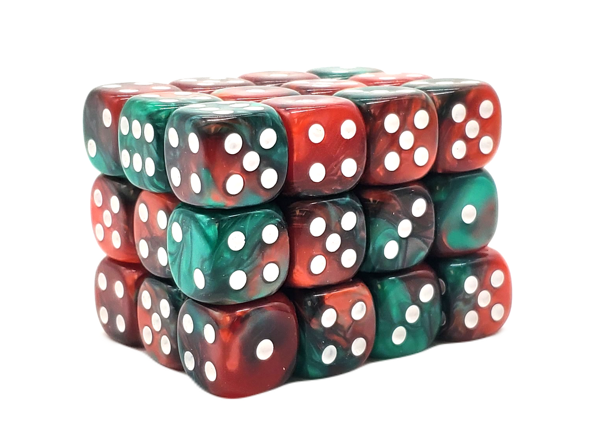 Old School 36ct 12mm D6 Dice Set: Vorpal - Red & Green