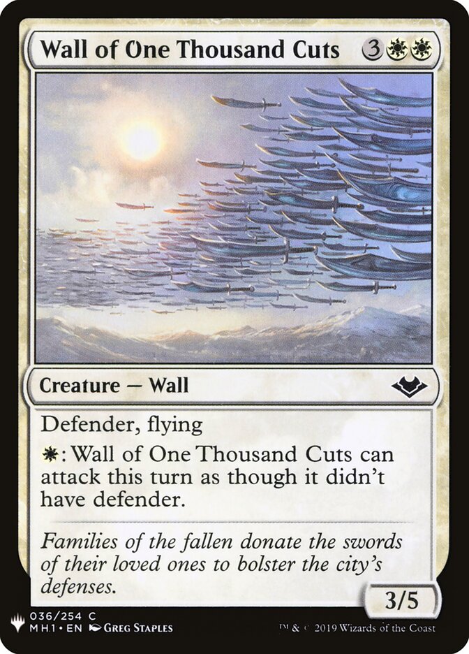 Wall of One Thousand Cuts (MH1-36) - The List (PLST)
