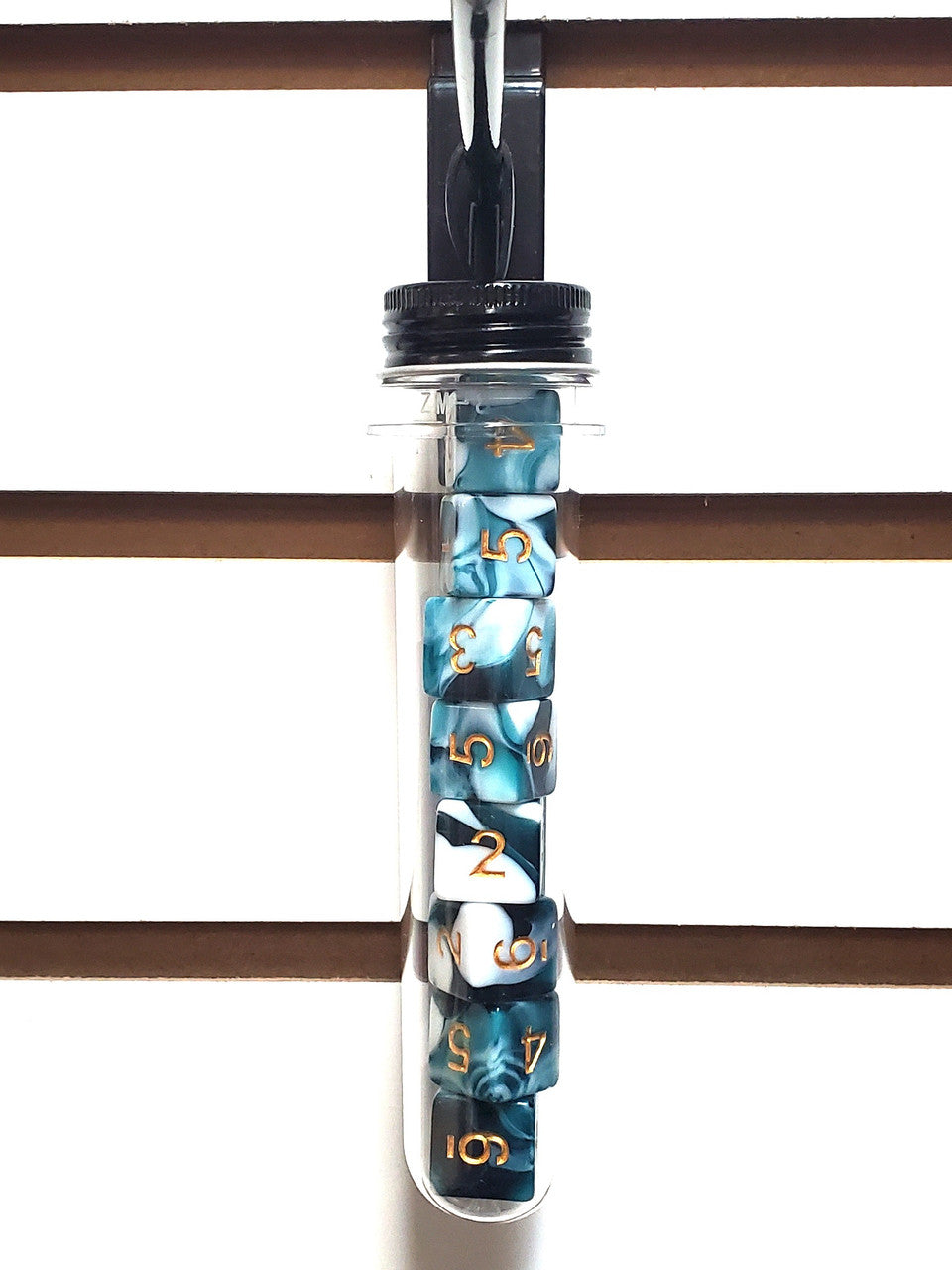 Old School Dice: D6 8-Piece Dice Set - Vorpal - Dark Blue & White w/ Gold