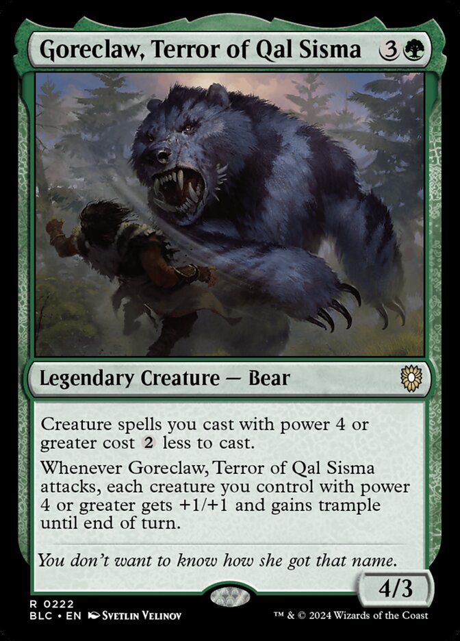 Goreclaw, Terror of Qal Sisma (222) - Bloomburrow Commander (BLC)
