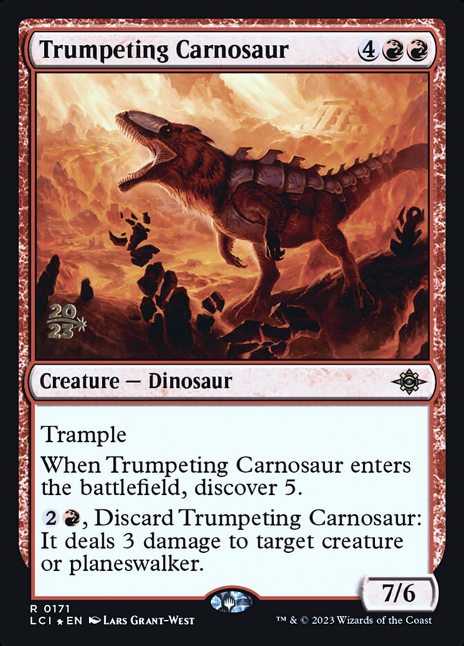 Trumpeting Carnosaur (171s) - The Lost Caverns of Ixalan Promos (PLCI)