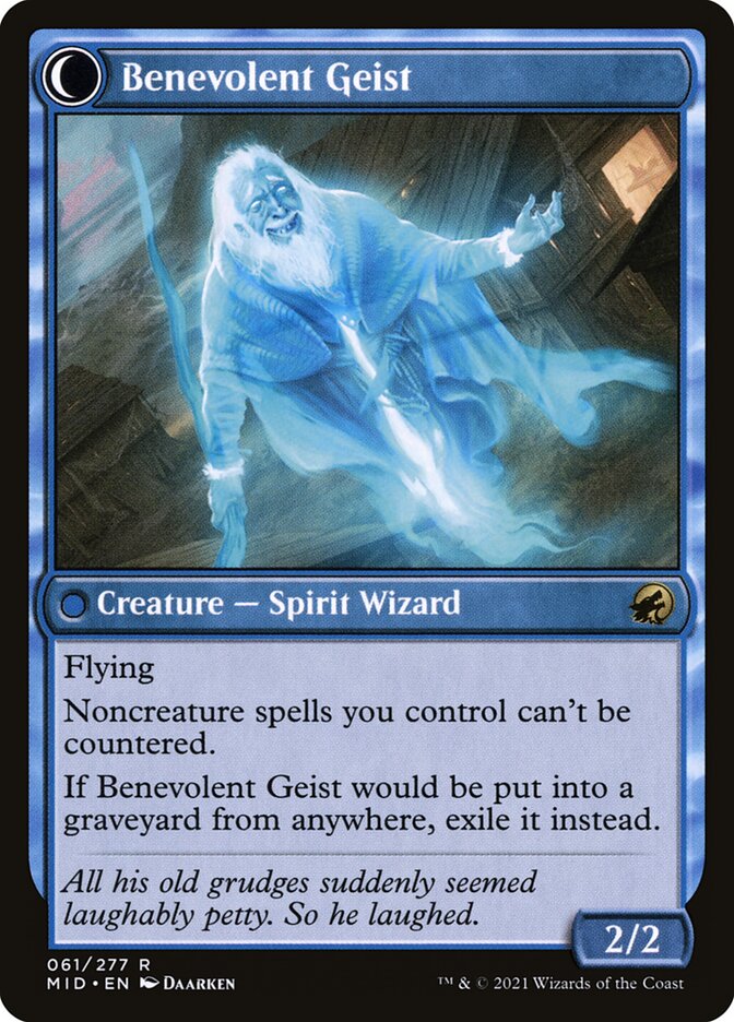 Malevolent Hermit // Benevolent Geist (61) - Innistrad: Midnight Hunt (MID)