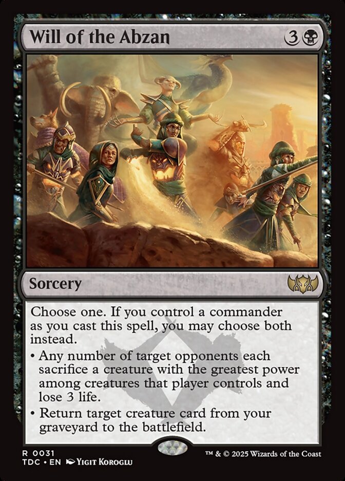 Will of the Abzan (31) - Tarkir: Dragonstorm Commander (TDC)