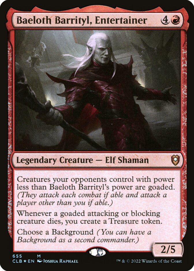 Baeloth Barrityl, Entertainer (655) - Commander Legends: Battle for Baldur's Gate (CLB)