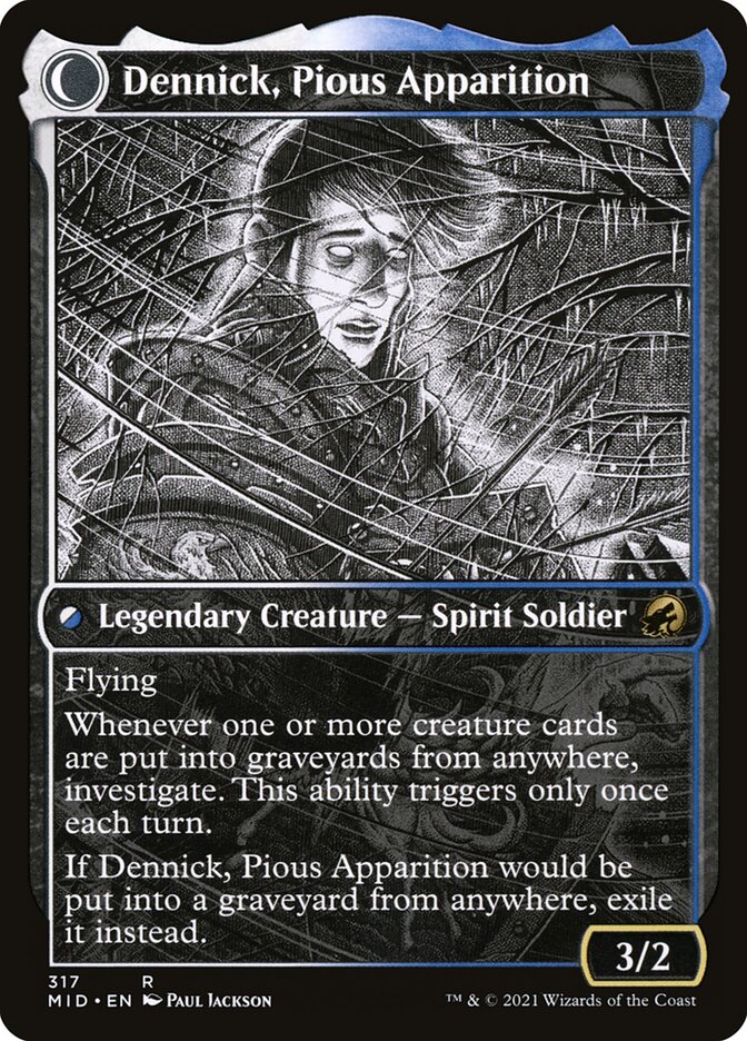 Dennick, Pious Apprentice // Dennick, Pious Apparition (317) - Innistrad: Midnight Hunt (MID)