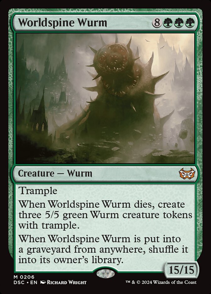Worldspine Wurm (206) - Duskmourn: House of Horror Commander (DSC)