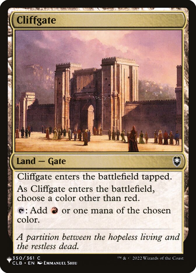 Cliffgate (CLB-350) - The List (PLST)