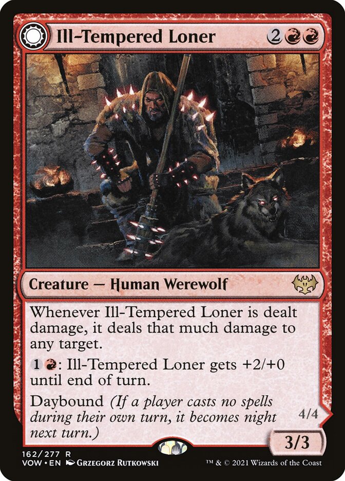 Ill-Tempered Loner // Howlpack Avenger (162) - Innistrad: Crimson Vow (VOW)