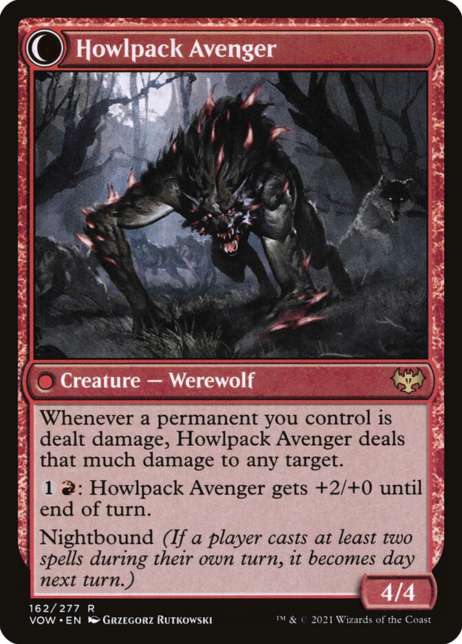 Ill-Tempered Loner // Howlpack Avenger (162) - Innistrad: Crimson Vow (VOW)