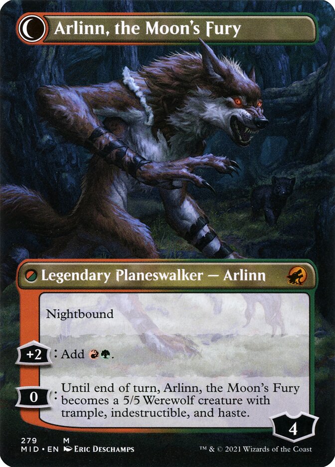 Arlinn, the Pack's Hope // Arlinn, the Moon's Fury (279) - Innistrad: Midnight Hunt (MID)