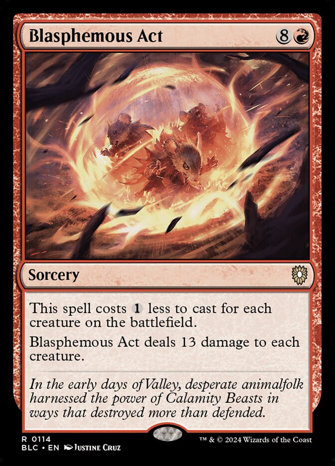 Blasphemous Act (114) - Bloomburrow Commander (BLC)