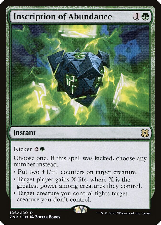 Inscription of Abundance (186) - Zendikar Rising (ZNR)