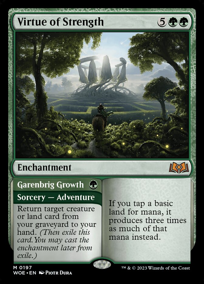 Virtue of Strength // Garenbrig Growth (197) - Wilds of Eldraine (WOE)