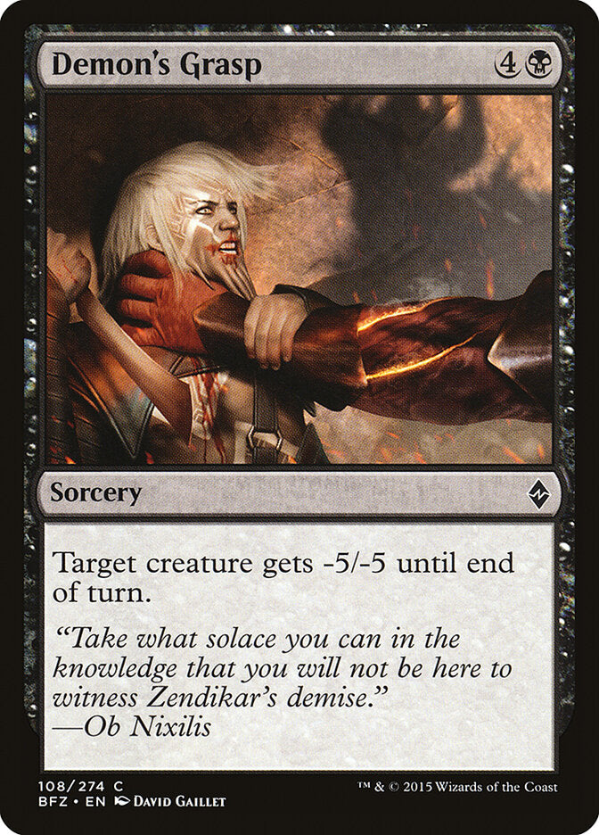Demon's Grasp (108) - Battle for Zendikar (BFZ)