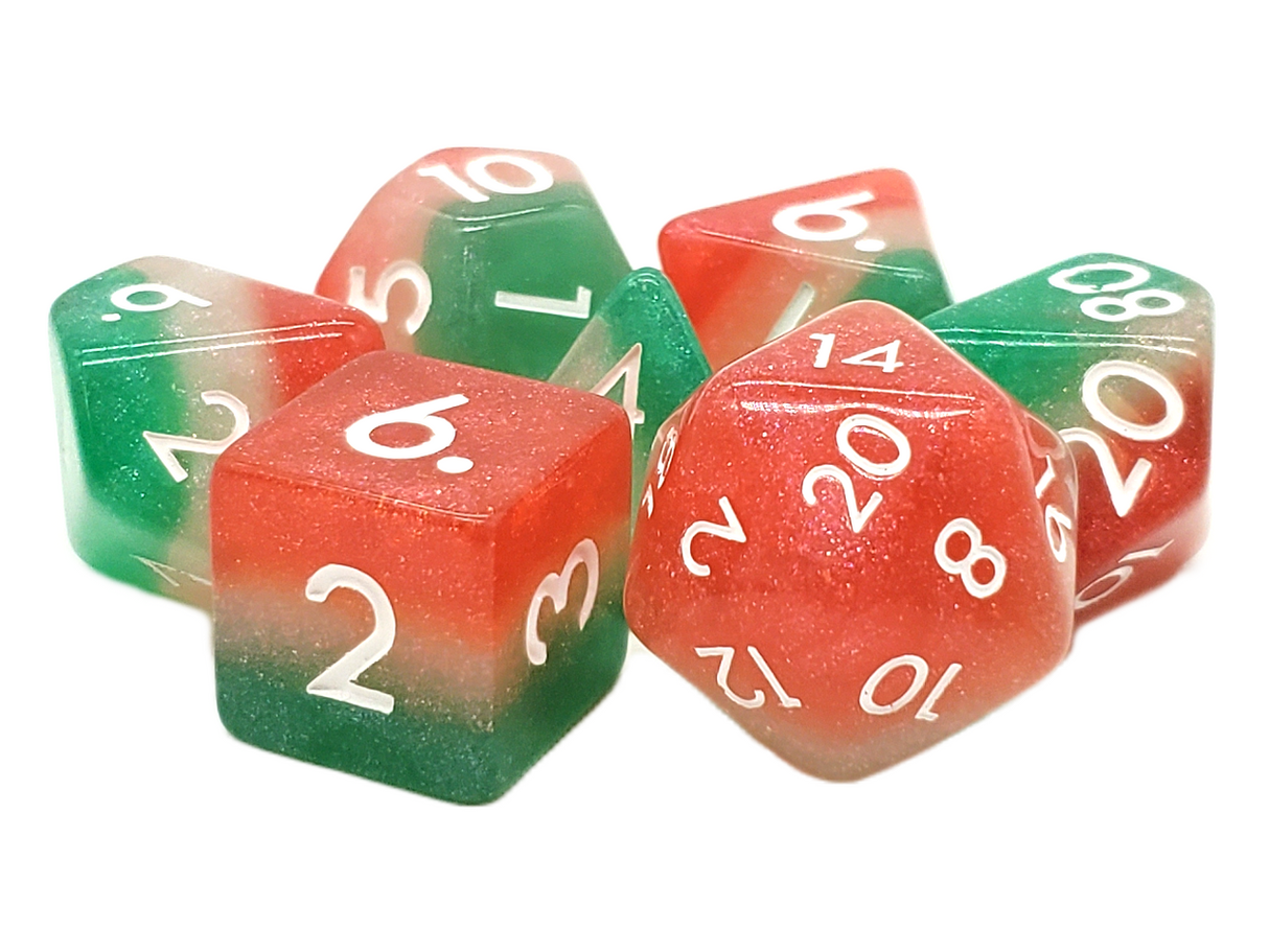 Old School 7 Piece DnD RPG Dice Set: Gradients - Italian Ice