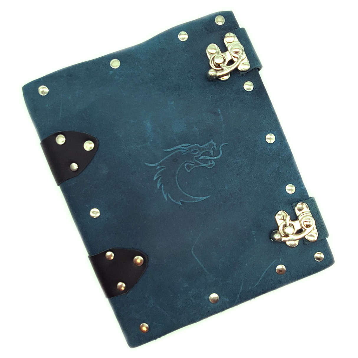 Old School Dice: Adventure Journal 8x6 - Light Blue Leather