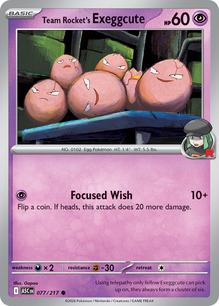 Team Rocket's Exeggcute (77/217) - Ascended Heroes (ASC)