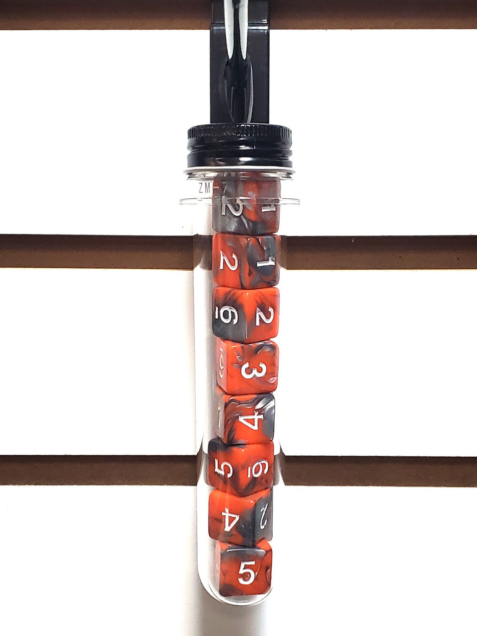 Old School Dice: D6 8-Piece Dice Set - Vorpal - Silver & Orange