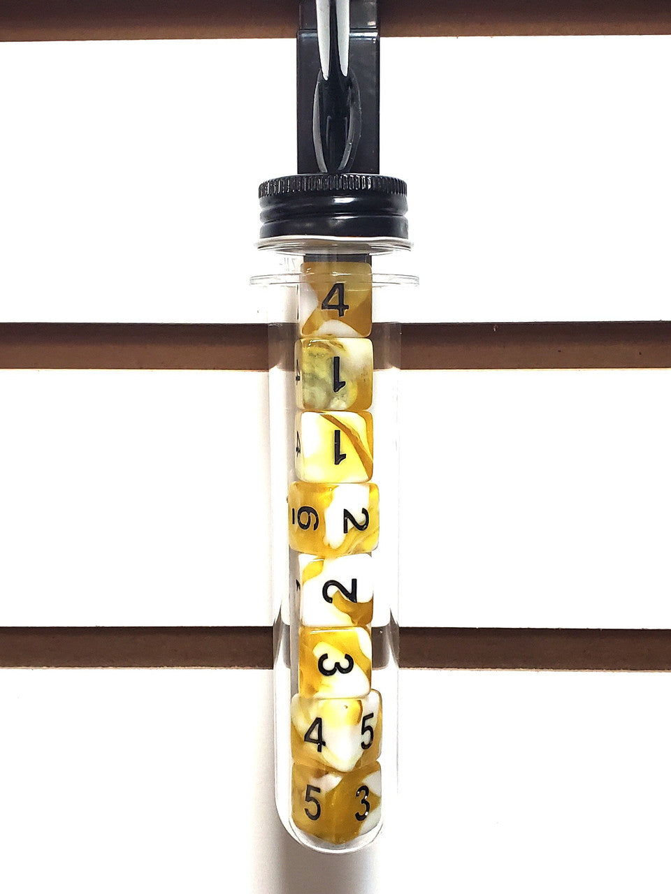 Old School Dice: D6 8-Piece Dice Set - Vorpal - Yellow & White w/ Black