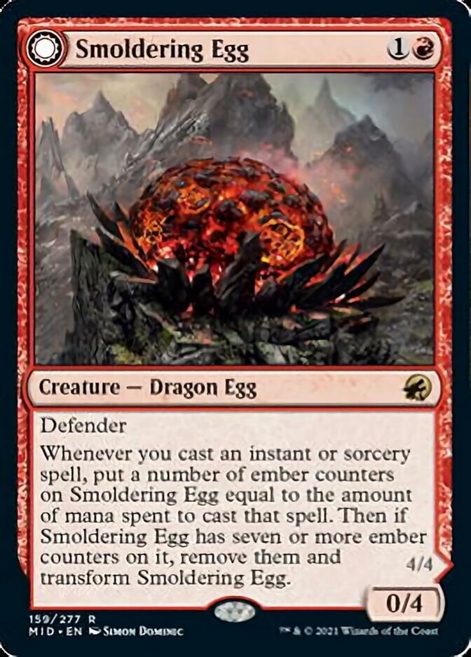Smoldering Egg // Ashmouth Dragon - Innistrad: Midnight Hunt (MID)