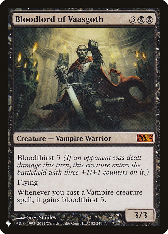 Bloodlord of Vaasgoth - The List (PLIST)