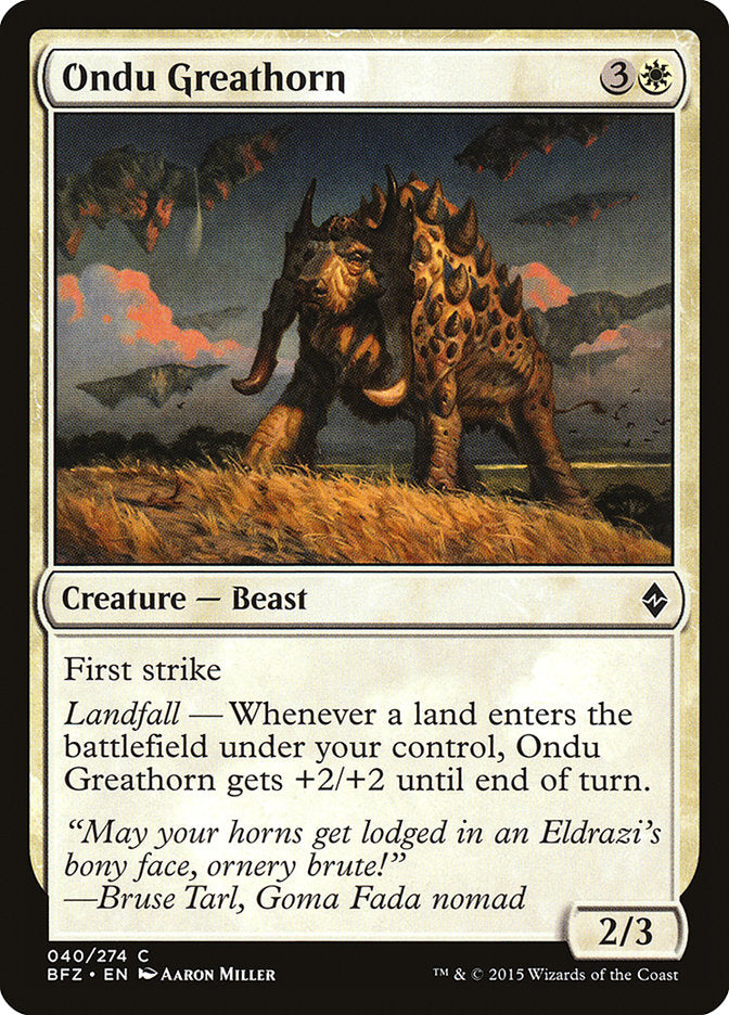 Ondu Greathorn - Battle for Zendikar (BFZ)