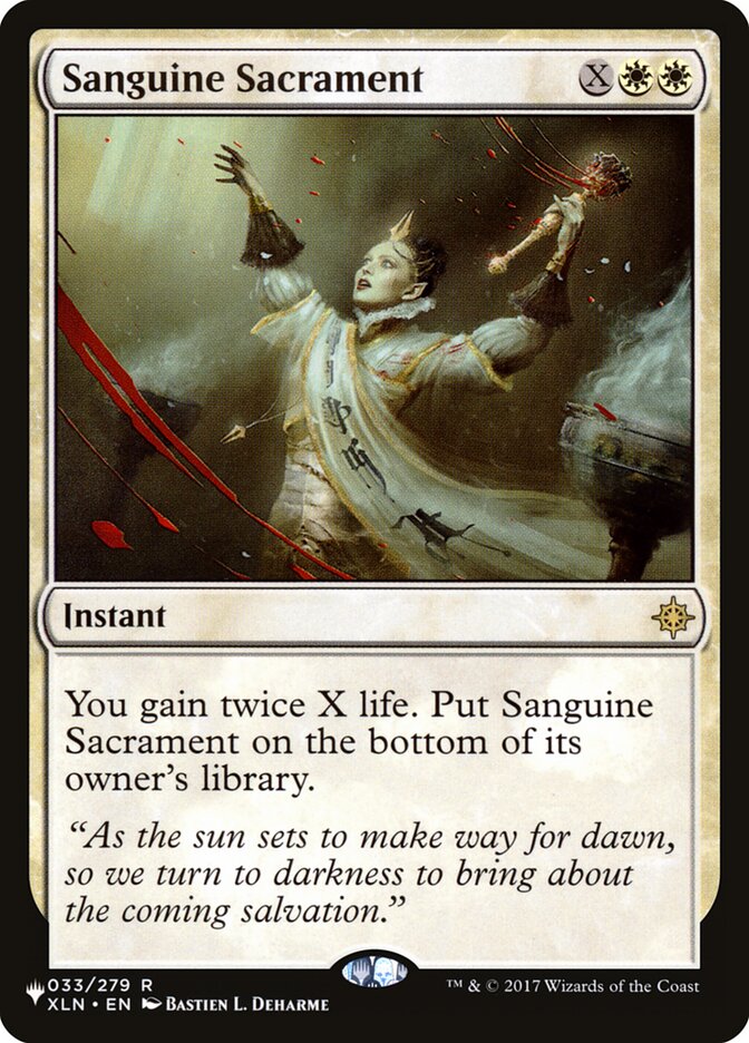 Sanguine Sacrament - The List (PLIST)