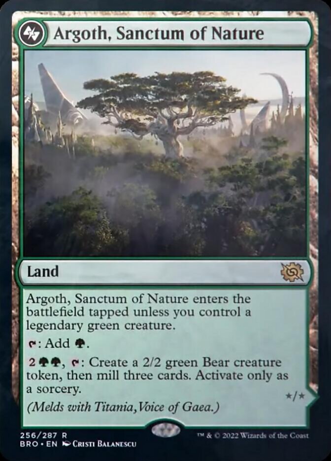 Argoth, Sanctum of Nature // Titania, Gaea Incarnate - The Brothers' War (BRO)