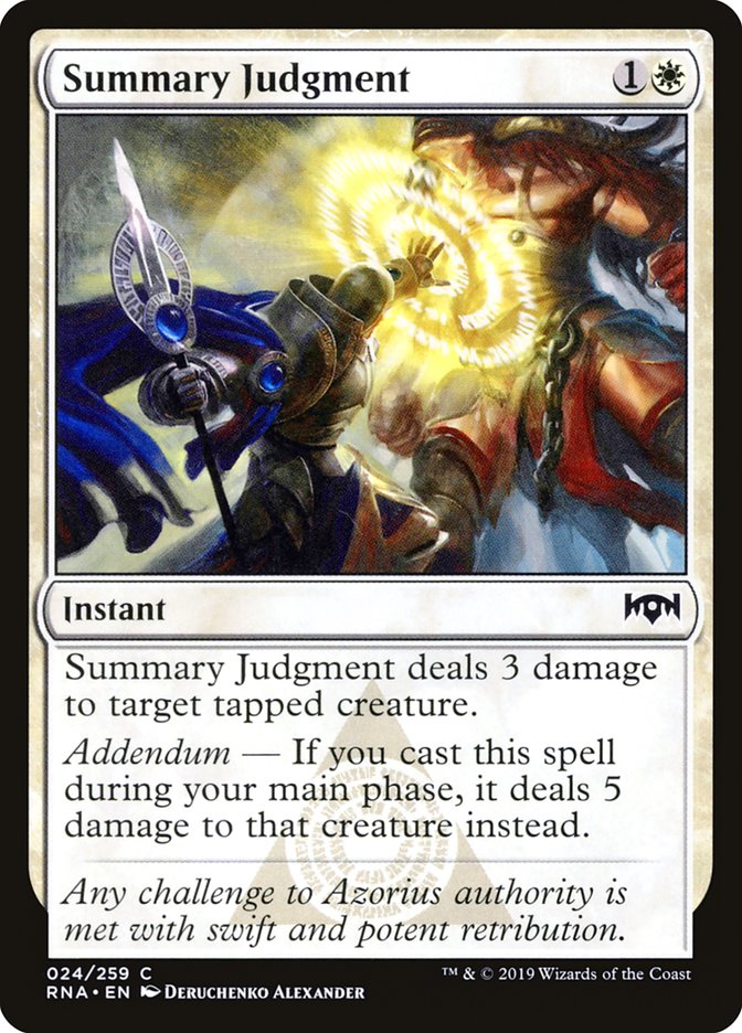 Summary Judgment - Ravnica Allegiance (RNA)