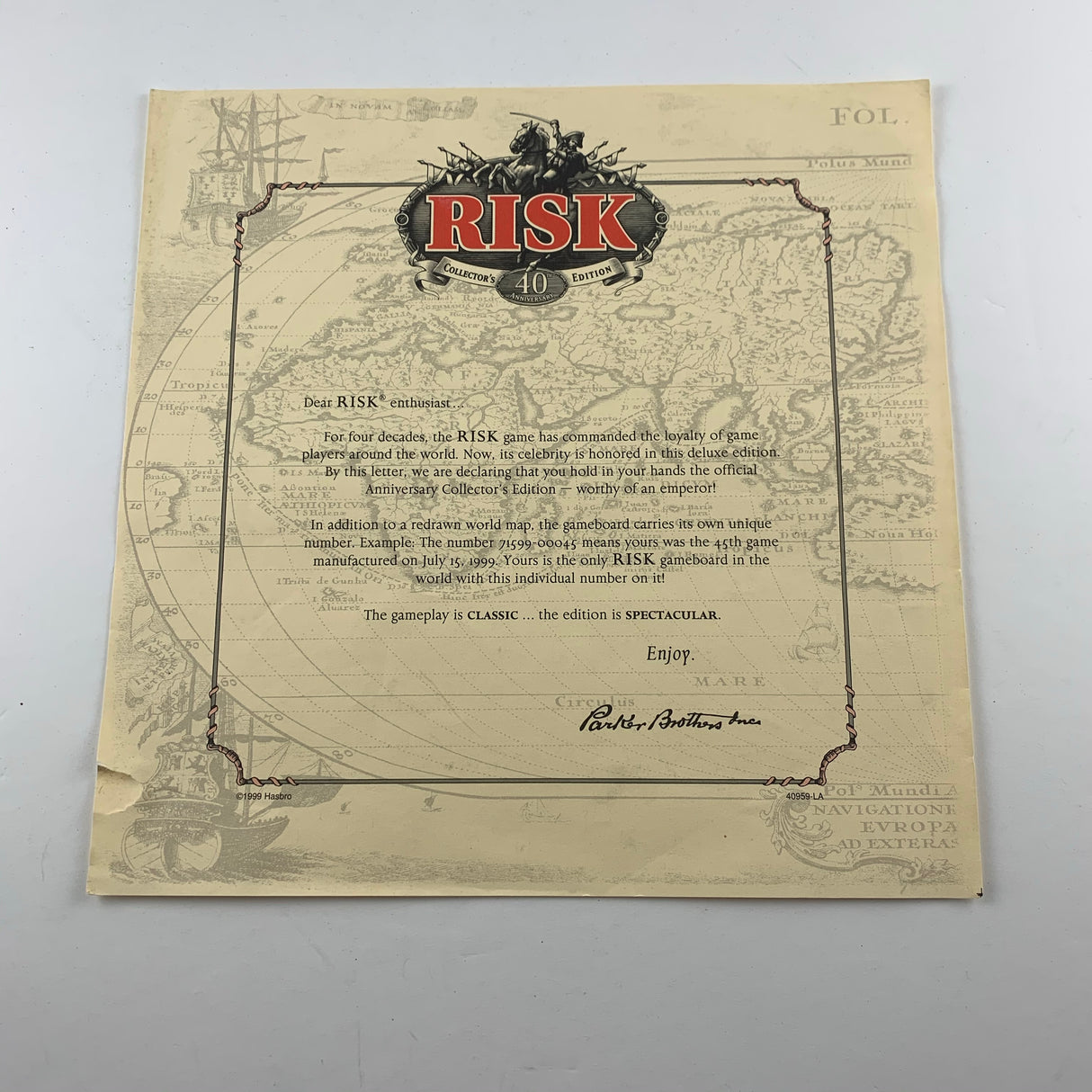 Risk 40th Anniversary Edition (1999) - Parker Brothers