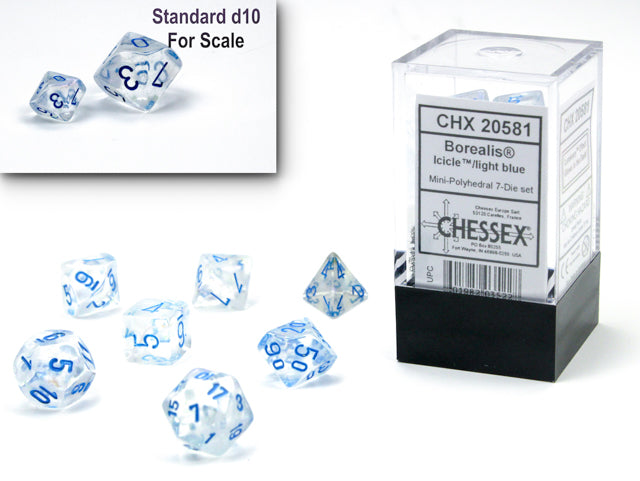 Borealis Mini-hedral Icicle/light blue Luminary 7-Die