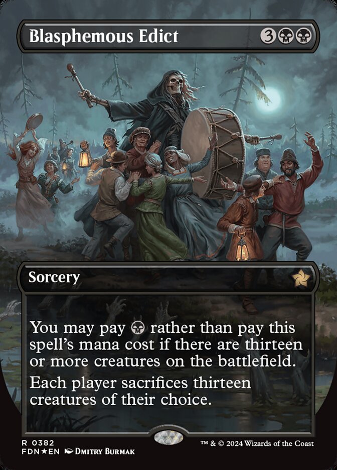 Blasphemous Edict - [Mana Foil, Borderless] Foundations (FDN)