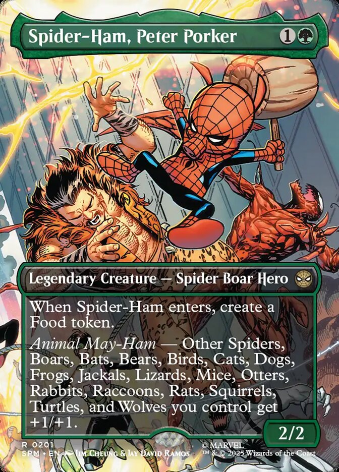 Spider-Ham, Peter Porker (201) - [Foil, Borderless] Marvel's Spider-Man (SPM)