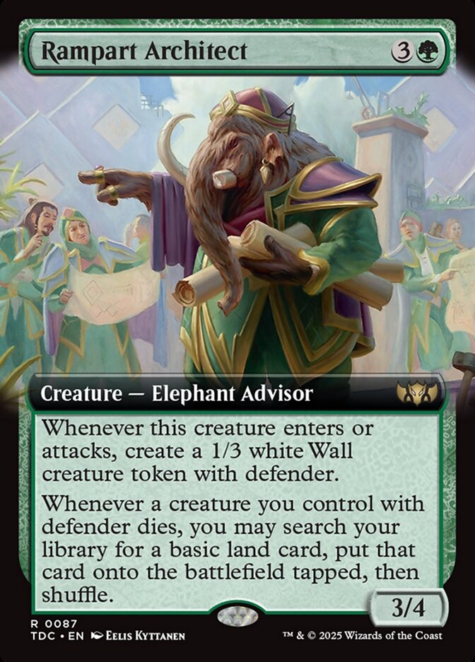 Rampart Architect - [Extended Art] Tarkir: Dragonstorm Commander (TDC)