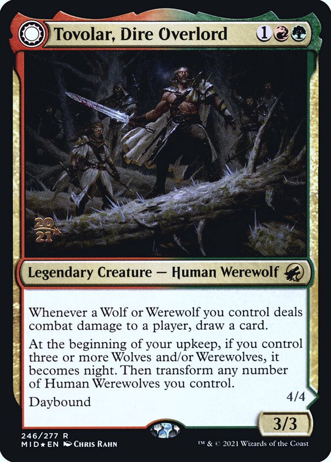 Tovolar, Dire Overlord // Tovolar, the Midnight Scourge (246s) - Innistrad: Midnight Hunt Promos (PMID)