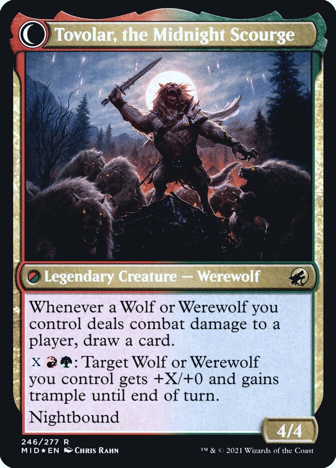 Tovolar, Dire Overlord // Tovolar, the Midnight Scourge (246s) - Innistrad: Midnight Hunt Promos (PMID)