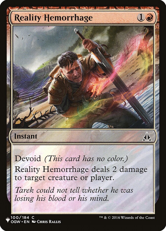 Reality Hemorrhage (OGW-100) - The List (PLST)