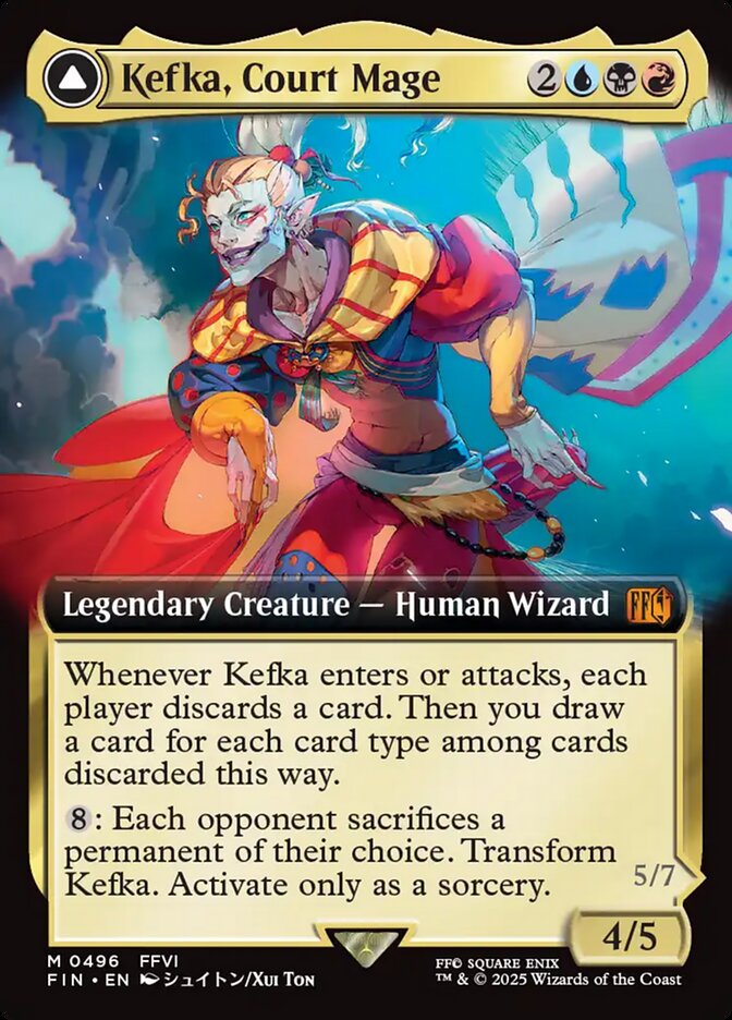 Kefka, Court Mage // Kefka, Ruler of Ruin (496) - [Extended Art] Final Fantasy (FIN)