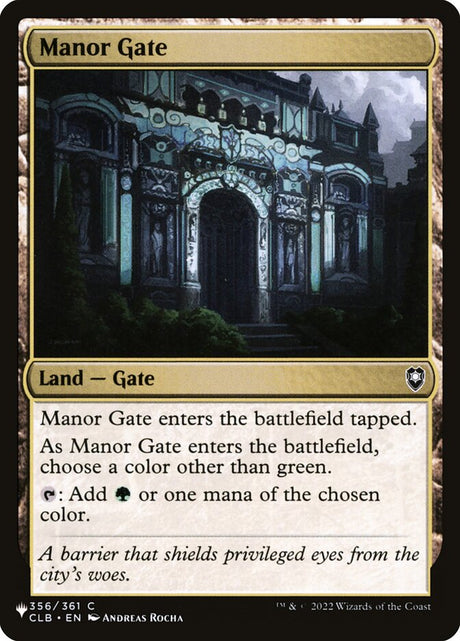 Manor Gate (CLB-356) - The List (PLST)