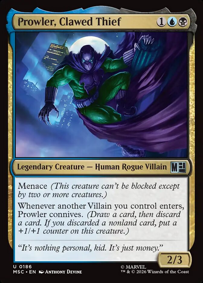 Prowler, Clawed Thief (186) - Marvel Super Heroes Commander (MSC)