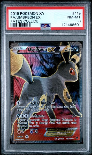 Umbreon EX (Full Art) #119- [Graded PSA 8]  XY - Fates Collide (FCO)
