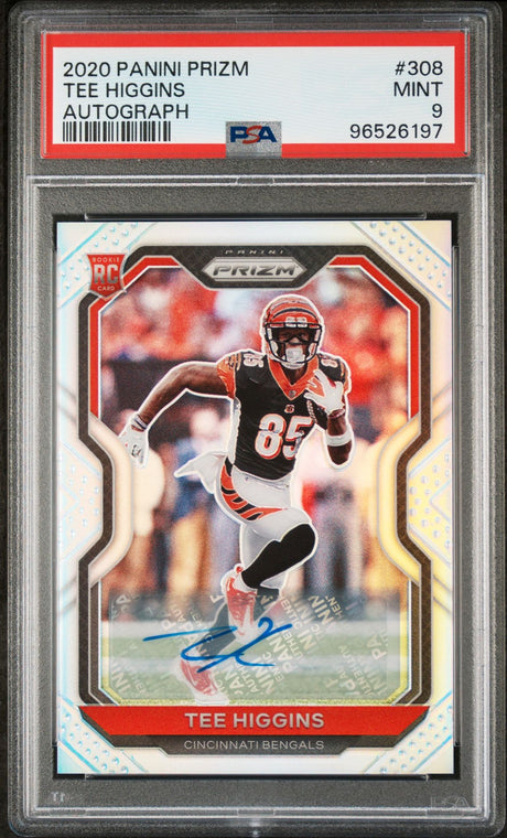 Tee Higgins 2020 Panini Prizm #308 Autograph - [PSA Graded 9] - Front