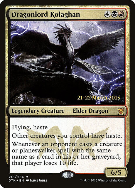 Dragonlord Kolaghan (218s) - Dragons of Tarkir Promos (PDTK)